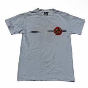 Santa Cruz White T-Shirt Men’s Size S Classic Dot Logo Skate Tee